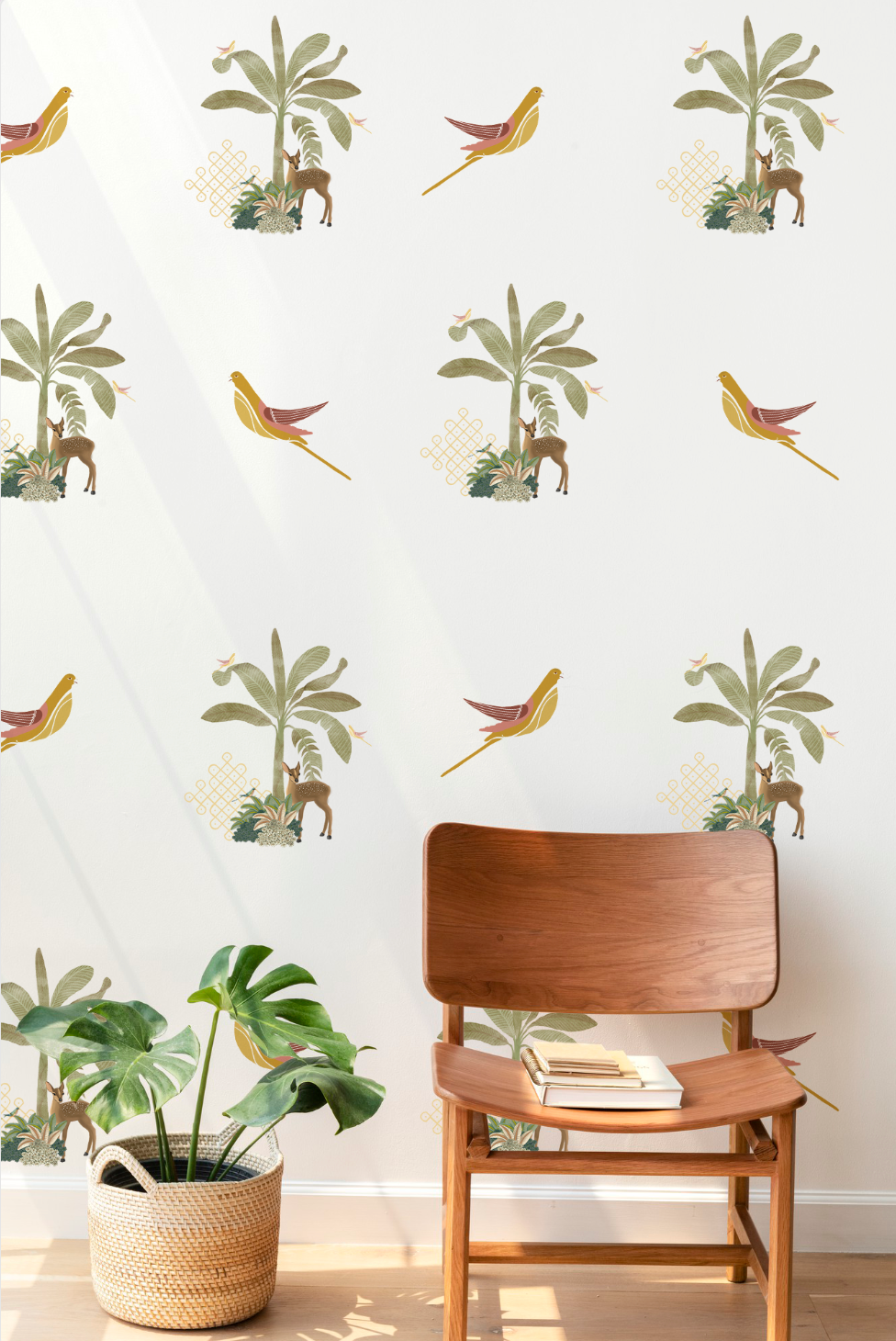 Dear Wall, Bird says Hi - Deer motif 8 , Bird motifs 8