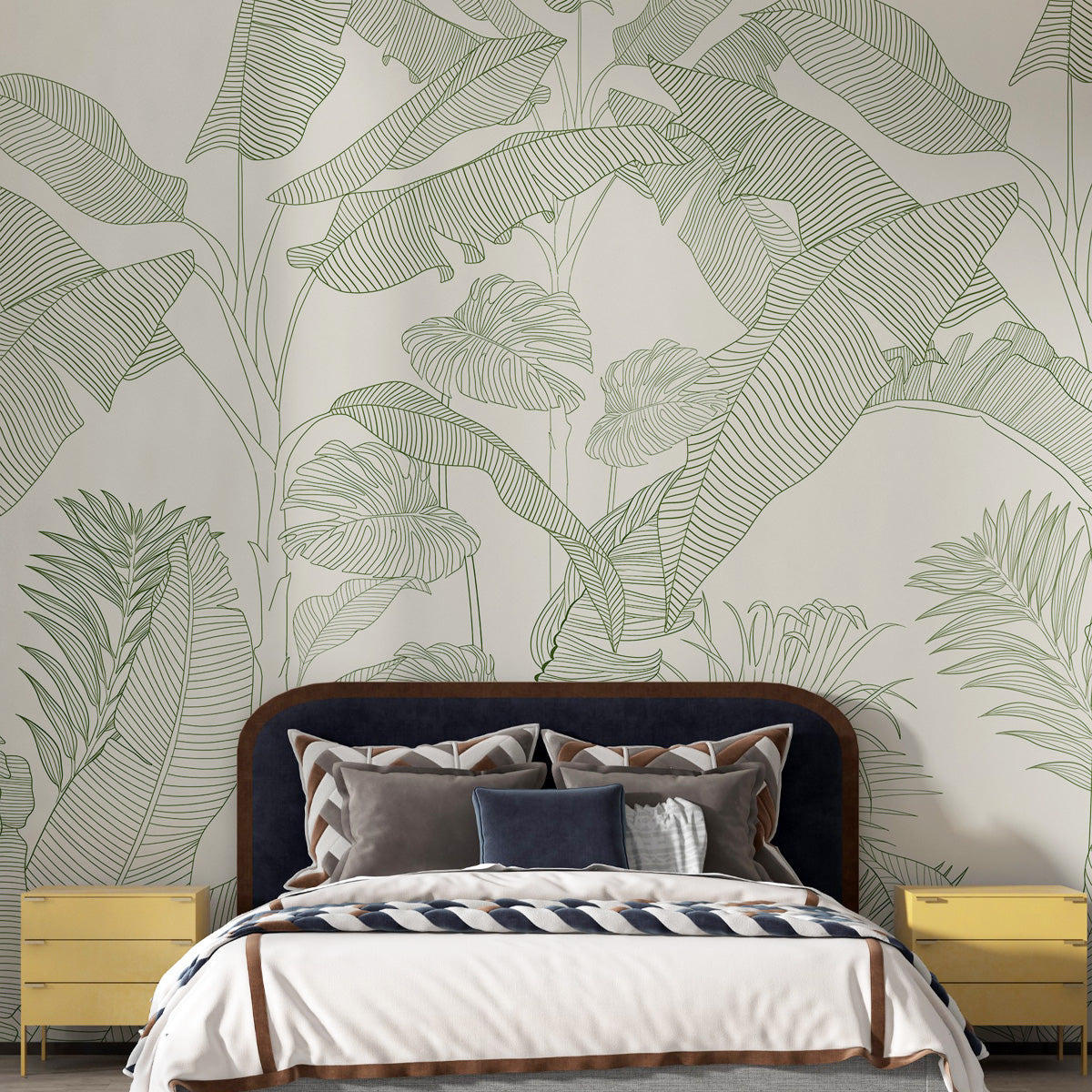 Line and Dine tropical wallpaper