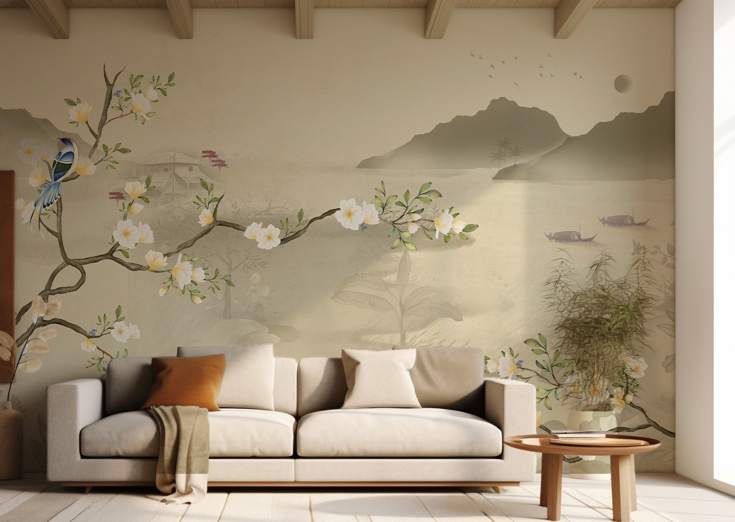 Cosmic Breeze Floral Wallpaper