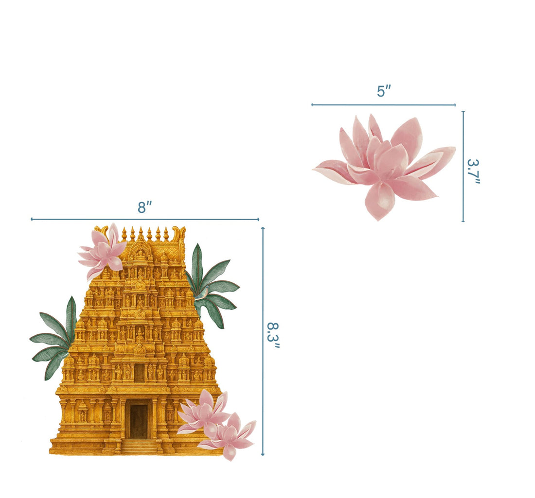 Golden era - Temple motif 8 , Lotus motifs 9