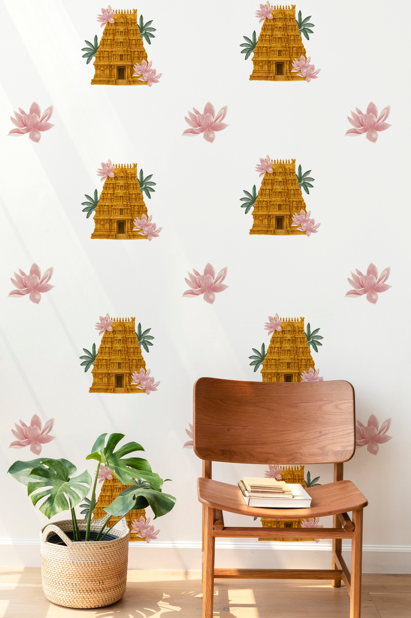 Golden era - Temple motif 8 , Lotus motifs 9